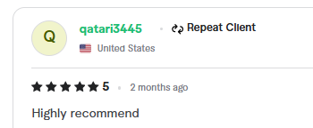 Five star repeat client review: highly recommend
